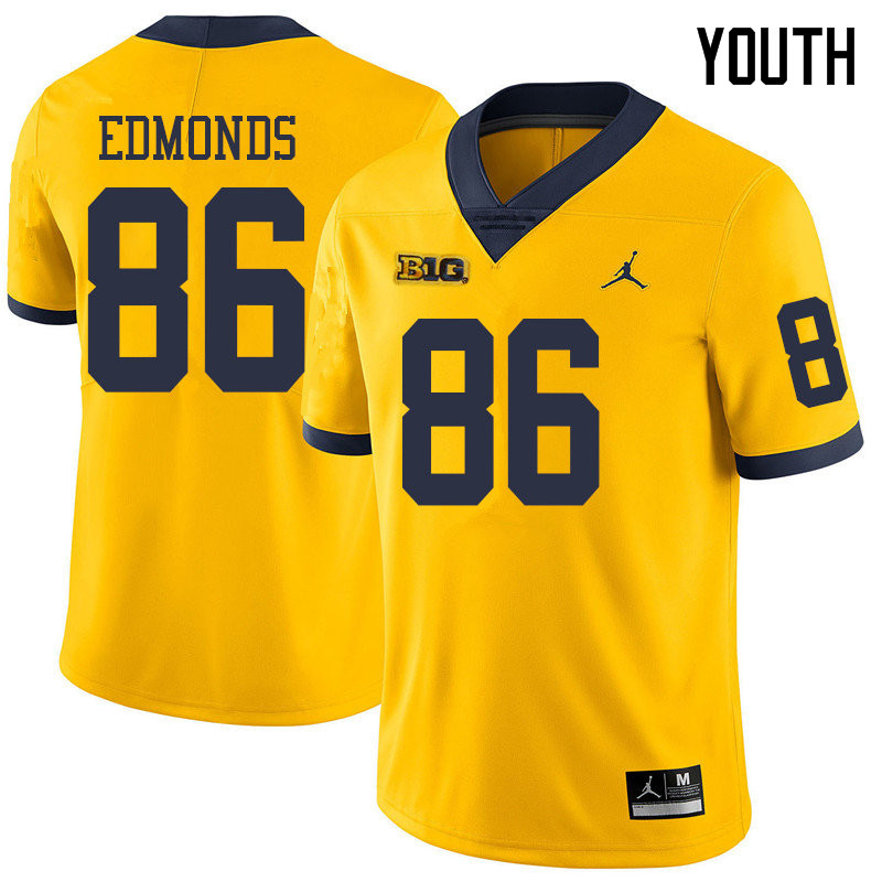 Jordan Brand Youth #86 Conner Edmonds Michigan Wolverines College Football Jerseys Sale-Yellow